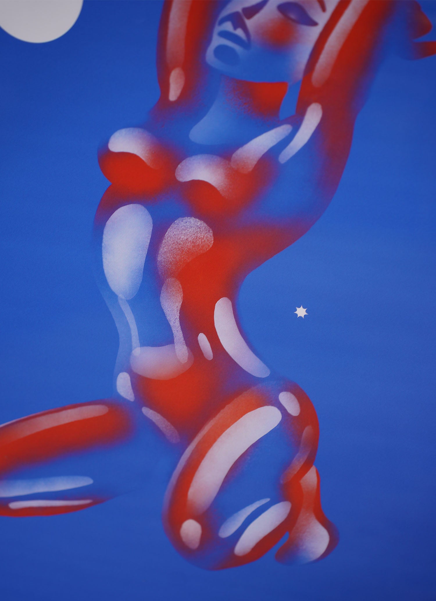 Her Art Print - Bright Blue