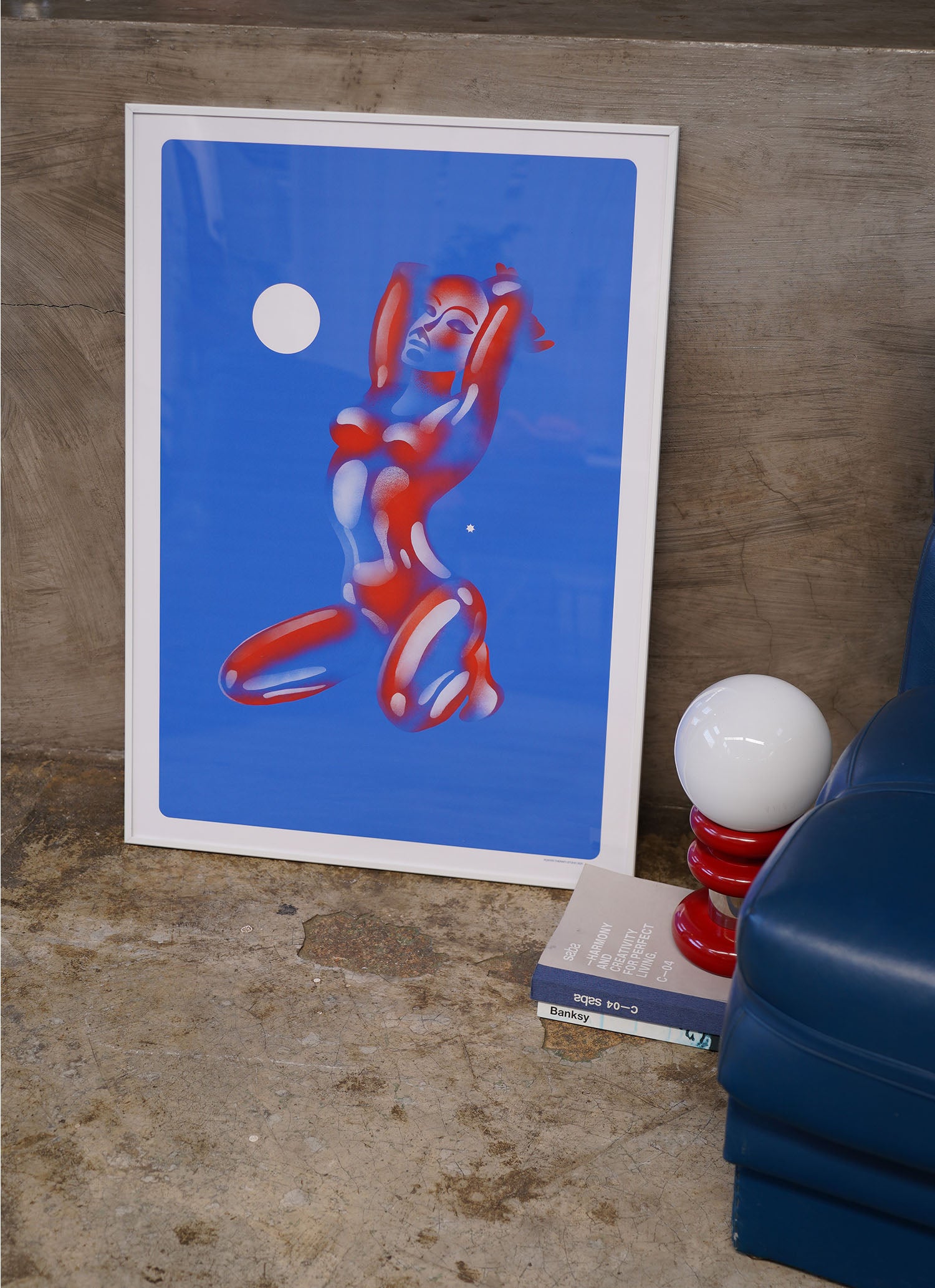 Her Art Print - Bright Blue