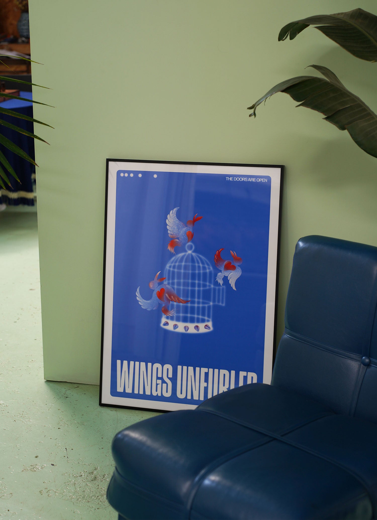 Wings Unfurled Art Print - Blue